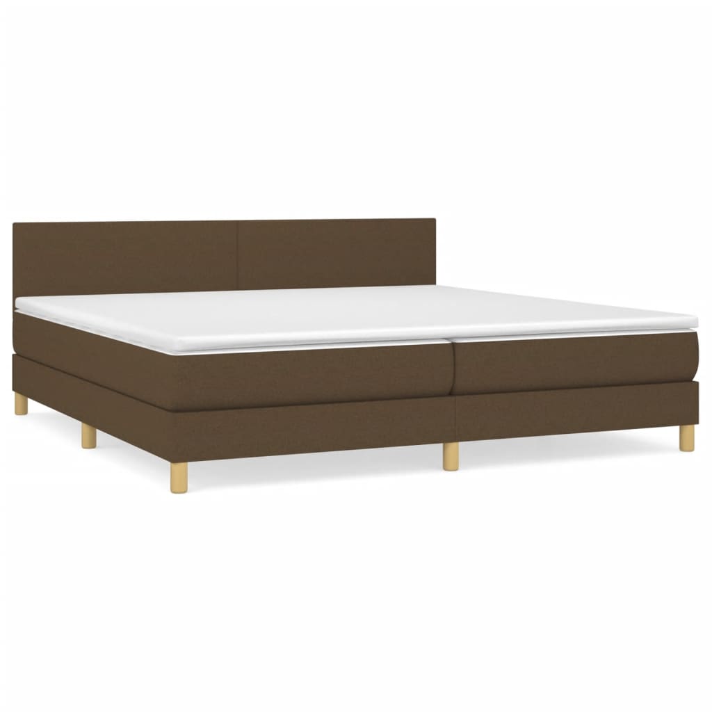 Boxspring met matras stof donkerbruin 200x200 cm is nu te koop bij PeponiXL, paradijselijk wonen!