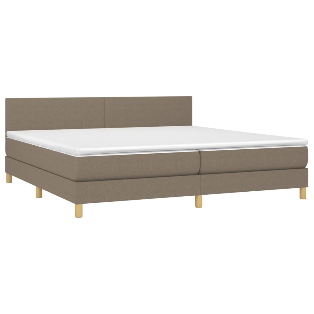 Boxspring met matras stof taupe 200x200 cm is nu te koop bij PeponiXL, paradijselijk wonen!