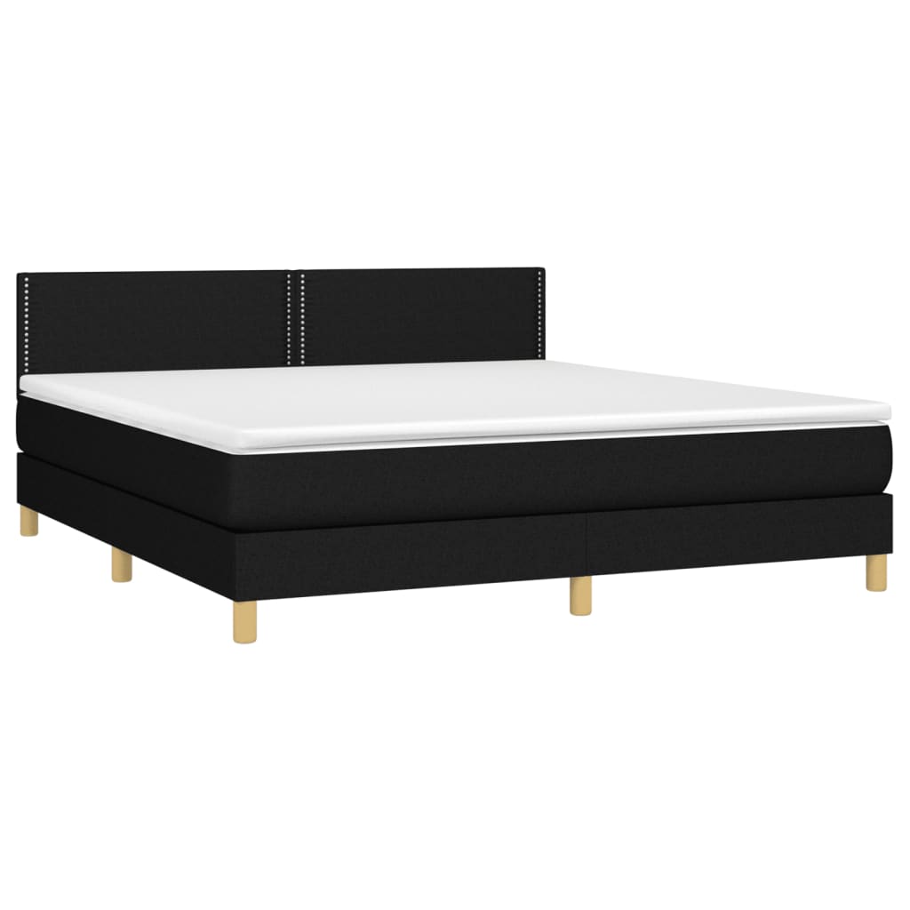 Boxspring met matras stof zwart 160x200 cm is nu te koop bij PeponiXL, paradijselijk wonen!