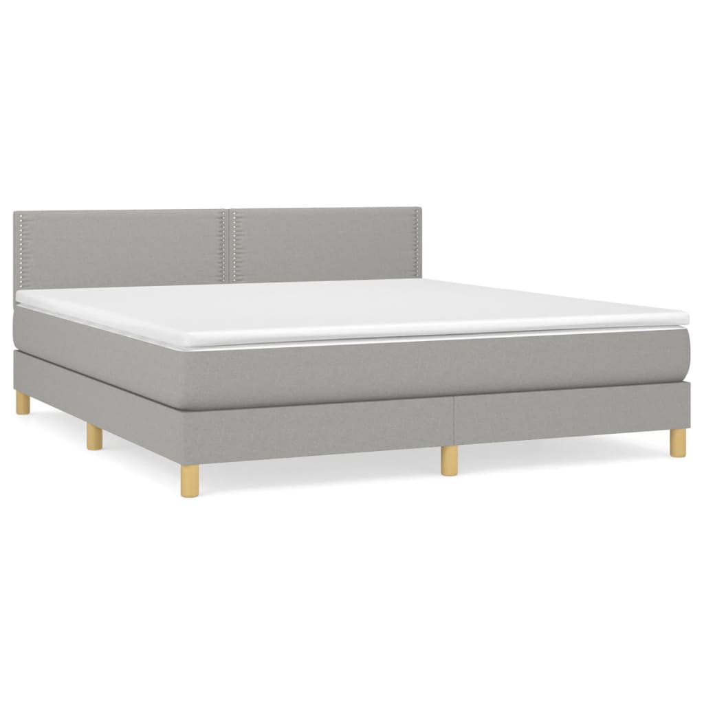 Boxspring met matras stof lichtgrijs 180x200 cm is nu te koop bij PeponiXL, paradijselijk wonen!