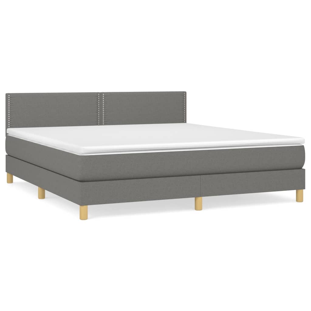 Boxspring met matras stof donkergrijs 180x200 cm is nu te koop bij PeponiXL, paradijselijk wonen!