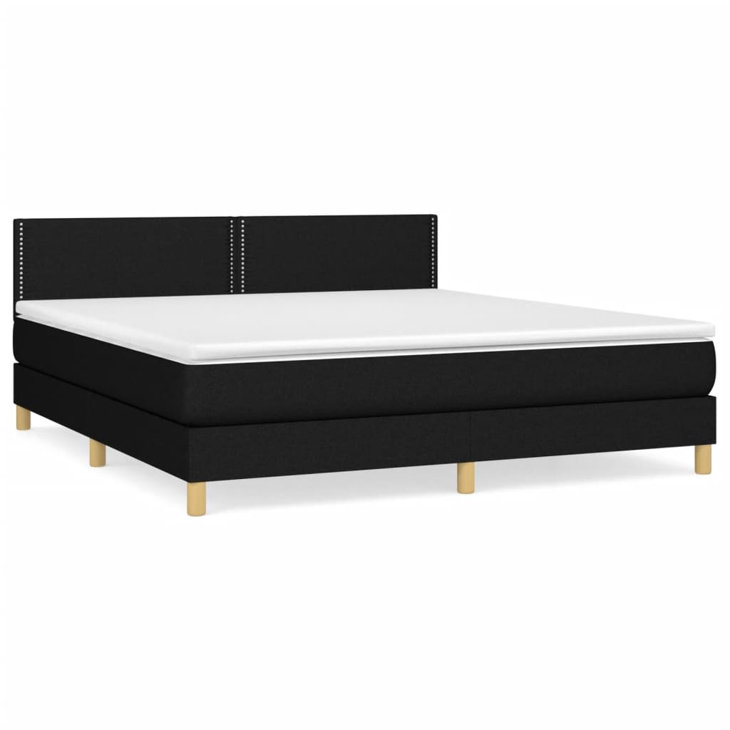 Boxspring met matras stof zwart 180x200 cm is nu te koop bij PeponiXL, paradijselijk wonen!