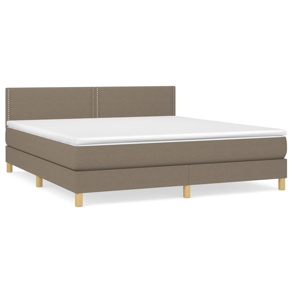 Boxspring met matras stof taupe 180x200 cm is nu te koop bij PeponiXL, paradijselijk wonen!