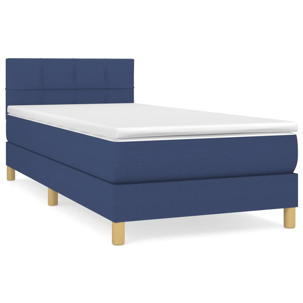 Boxspring met matras stof blauw 80x200 cm is nu te koop bij PeponiXL, paradijselijk wonen!