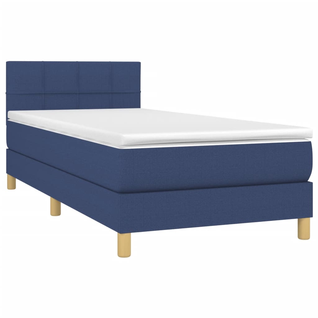 Boxspring met matras stof blauw 80x200 cm is nu te koop bij PeponiXL, paradijselijk wonen!