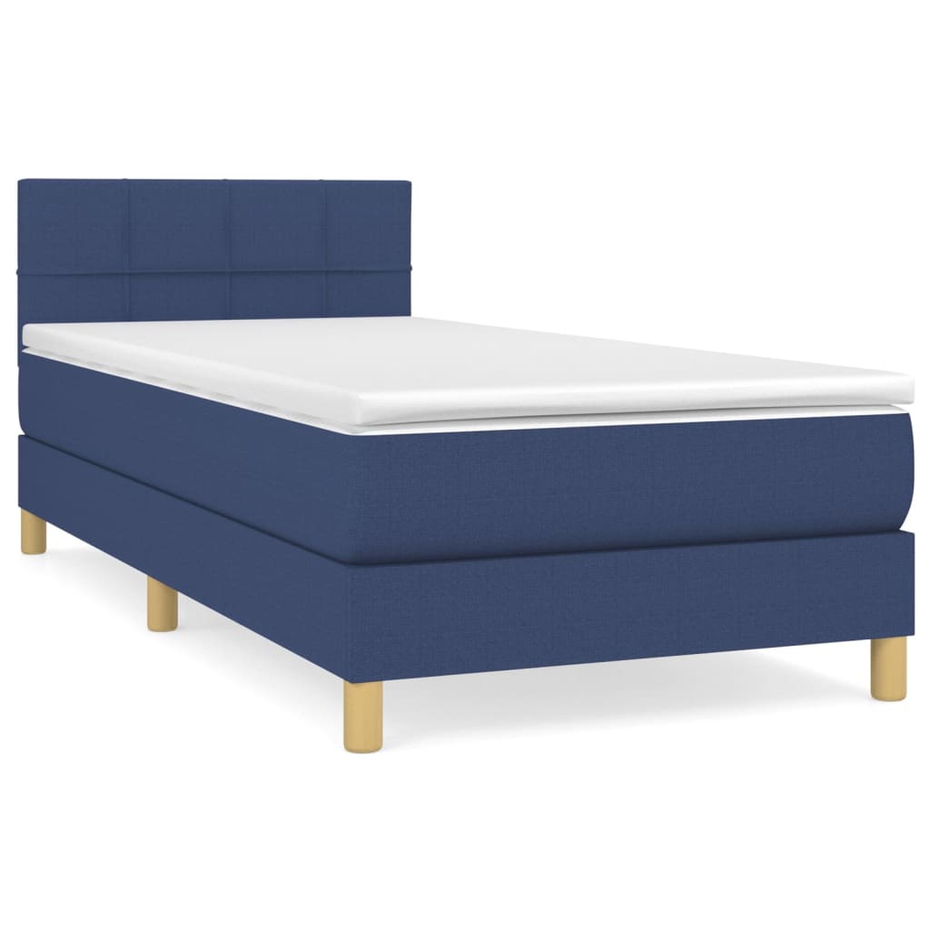 Boxspring met matras stof blauw 100x200 cm is nu te koop bij PeponiXL, paradijselijk wonen!