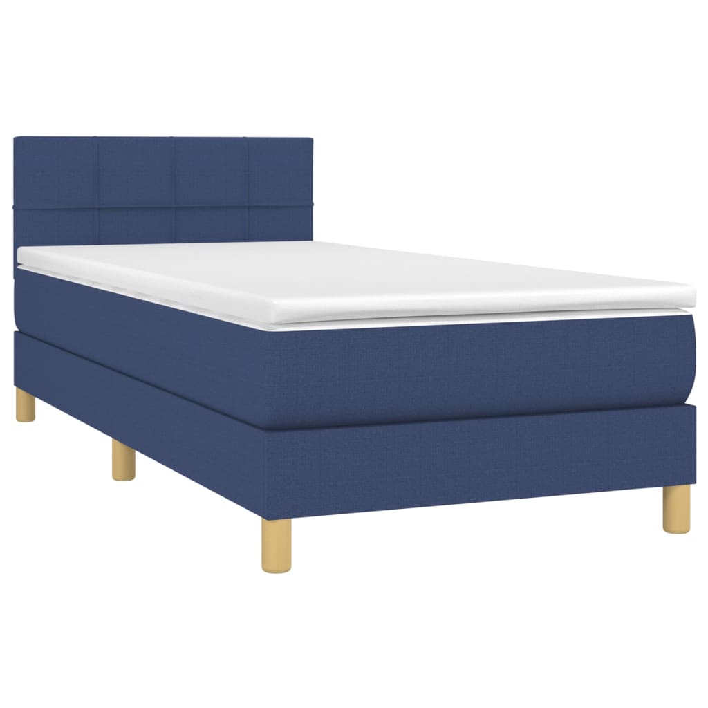 Boxspring met matras stof blauw 100x200 cm is nu te koop bij PeponiXL, paradijselijk wonen!