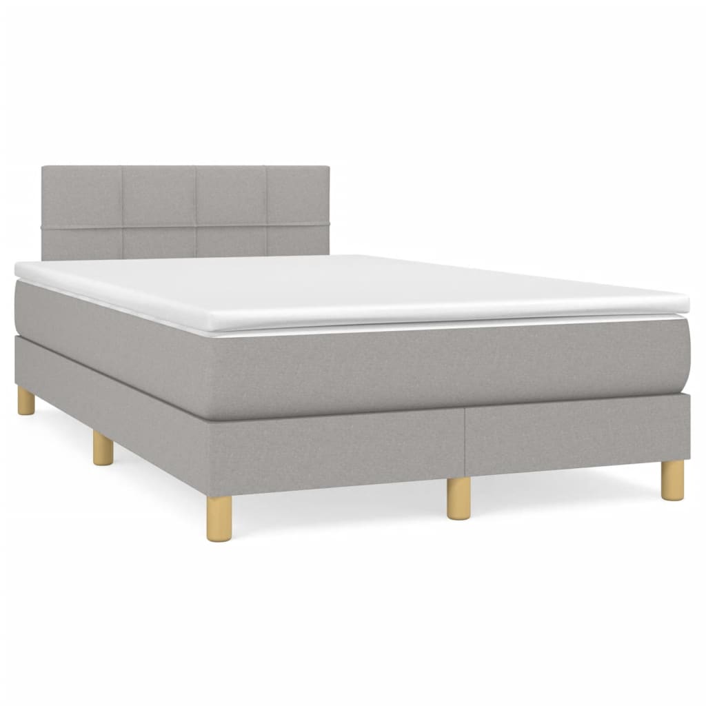 Boxspring met matras stof lichtgrijs 120x200 cm is nu te koop bij PeponiXL, paradijselijk wonen!