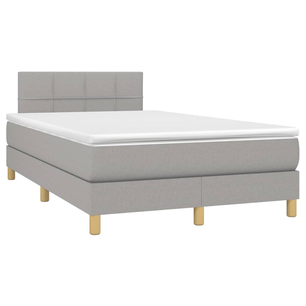 Boxspring met matras stof lichtgrijs 120x200 cm is nu te koop bij PeponiXL, paradijselijk wonen!