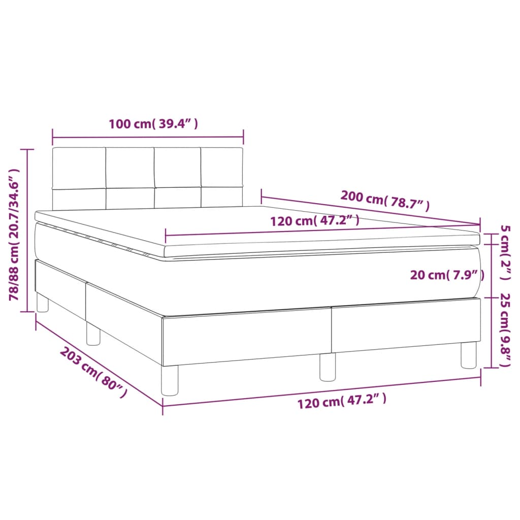 Boxspring met matras stof lichtgrijs 120x200 cm is nu te koop bij PeponiXL, paradijselijk wonen!