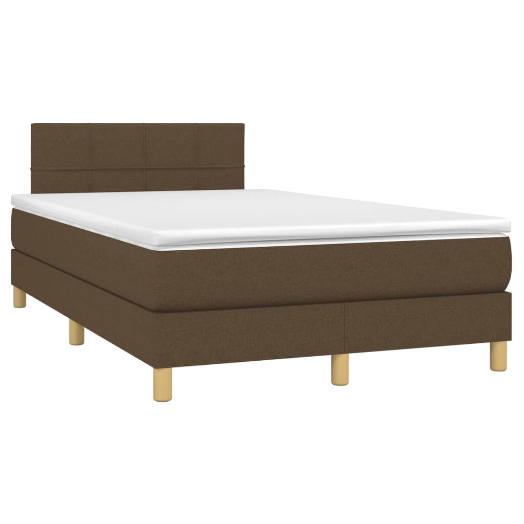 Boxspring met matras stof donkerbruin 120x200 cm is nu te koop bij PeponiXL, paradijselijk wonen!