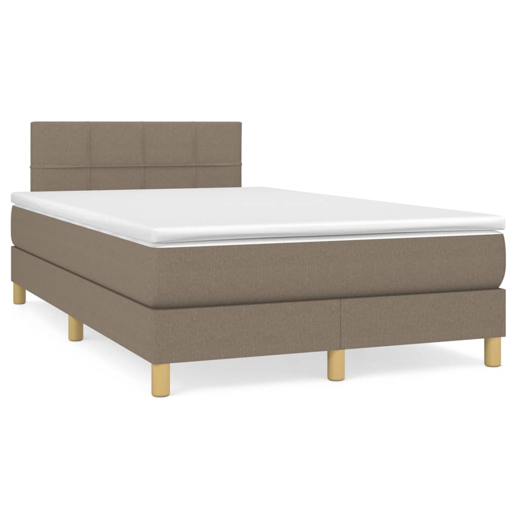 Boxspring met matras stof taupe 120x200 cm is nu te koop bij PeponiXL, paradijselijk wonen!