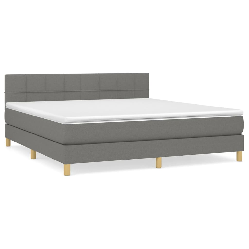 Boxspring met matras stof donkergrijs 160x200 cm is nu te koop bij PeponiXL, paradijselijk wonen!