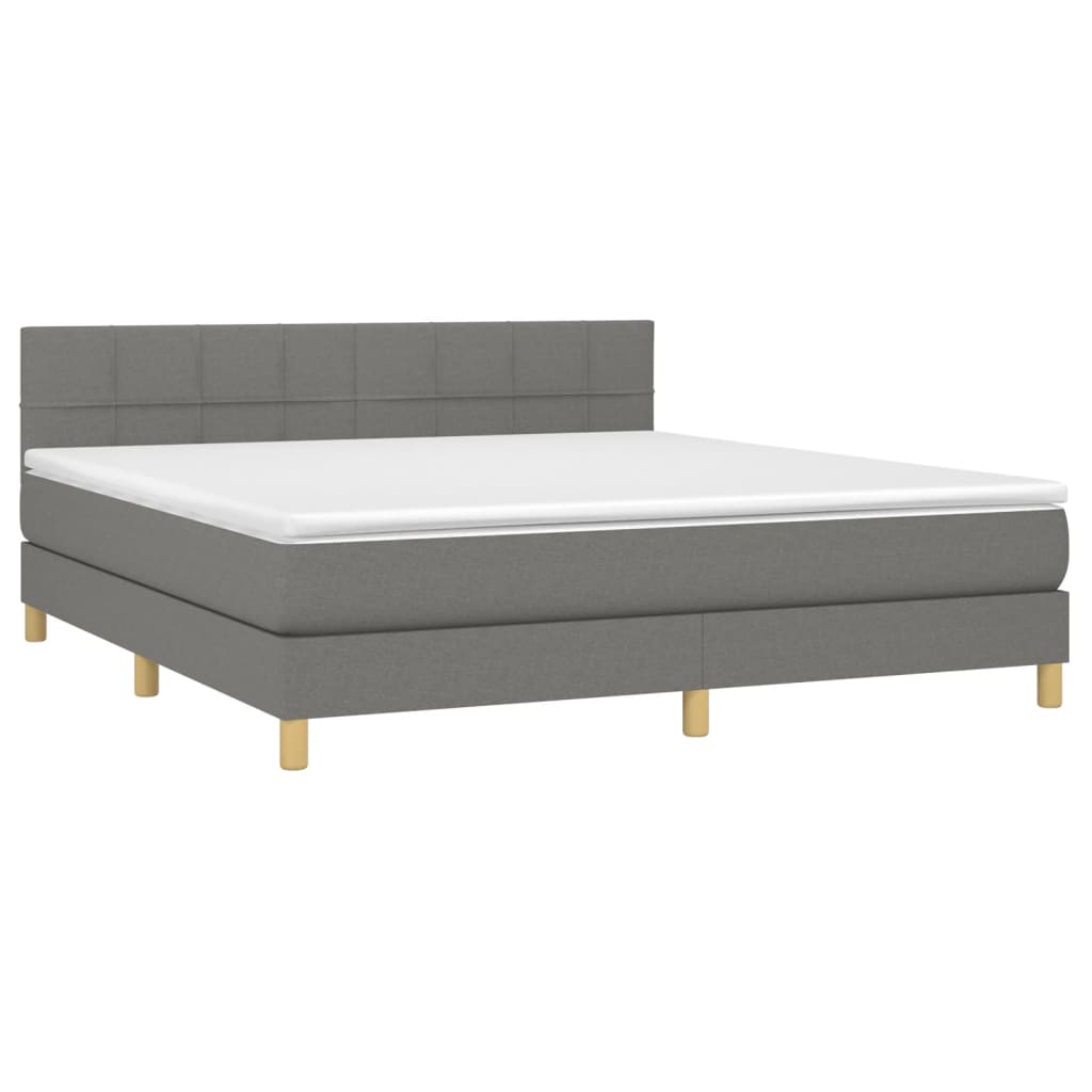 Boxspring met matras stof donkergrijs 160x200 cm is nu te koop bij PeponiXL, paradijselijk wonen!