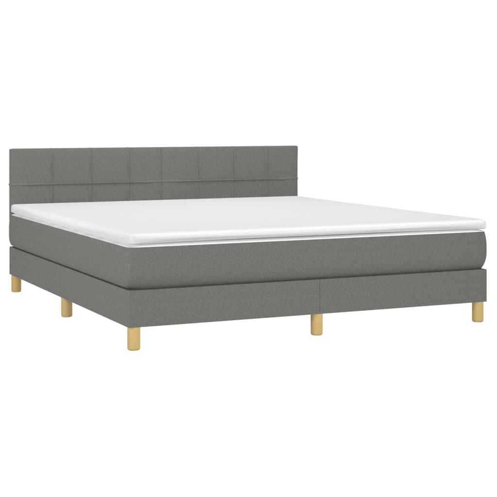 Boxspring met matras stof donkergrijs 180x200 cm is nu te koop bij PeponiXL, paradijselijk wonen!