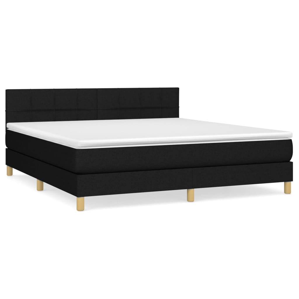 Boxspring met matras stof zwart 180x200 cm is nu te koop bij PeponiXL, paradijselijk wonen!
