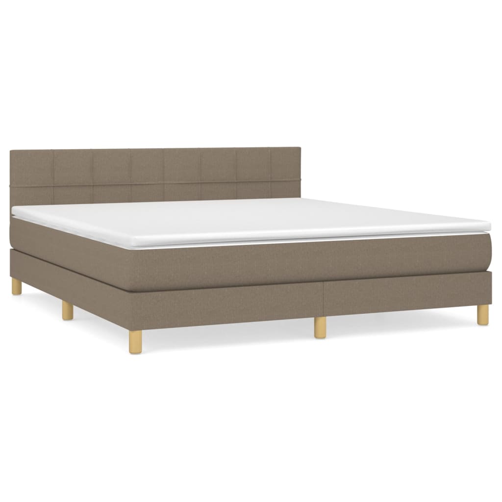 Boxspring met matras stof taupe 180x200 cm is nu te koop bij PeponiXL, paradijselijk wonen!