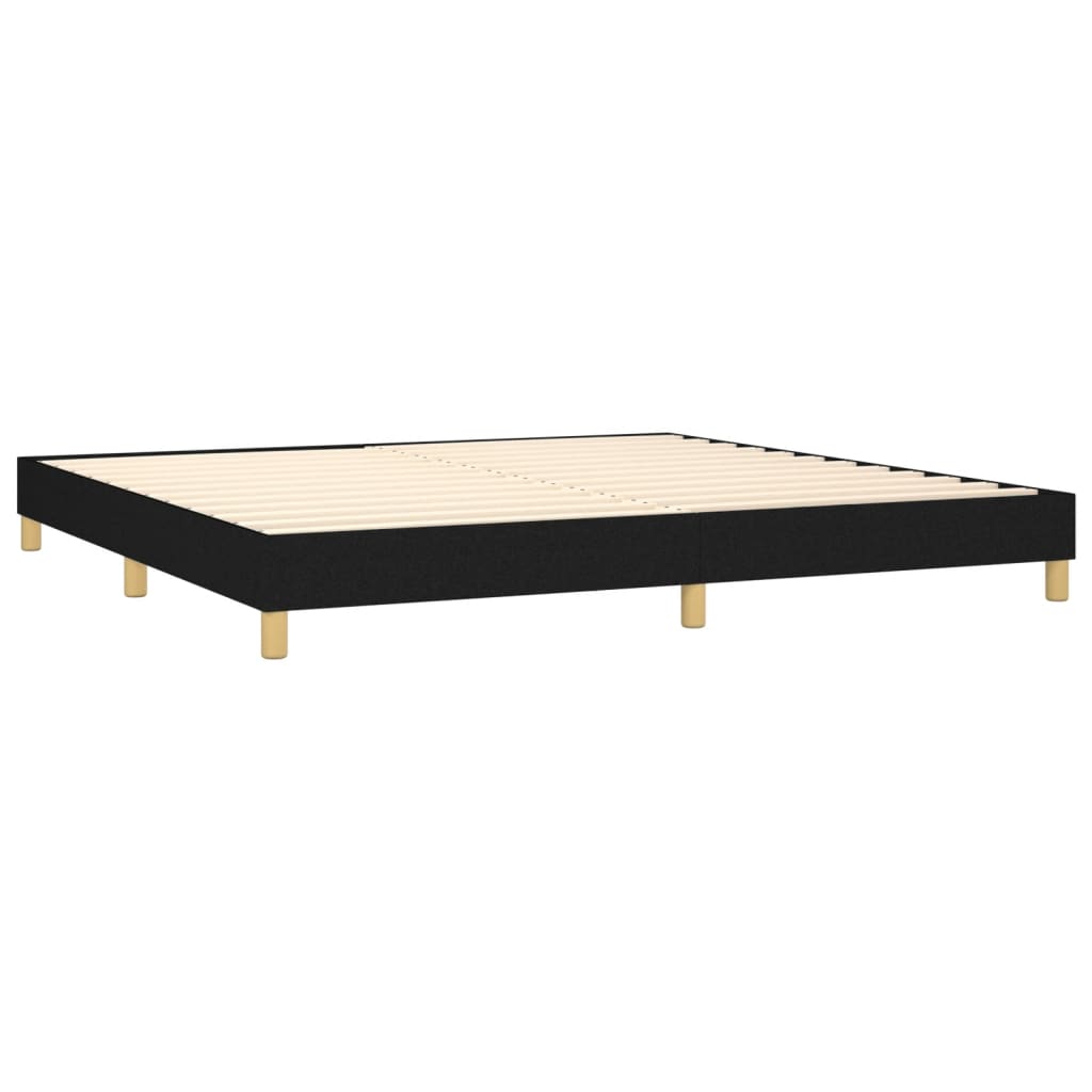 Boxspring met matras stof zwart 200x200 cm is nu te koop bij PeponiXL, paradijselijk wonen!
