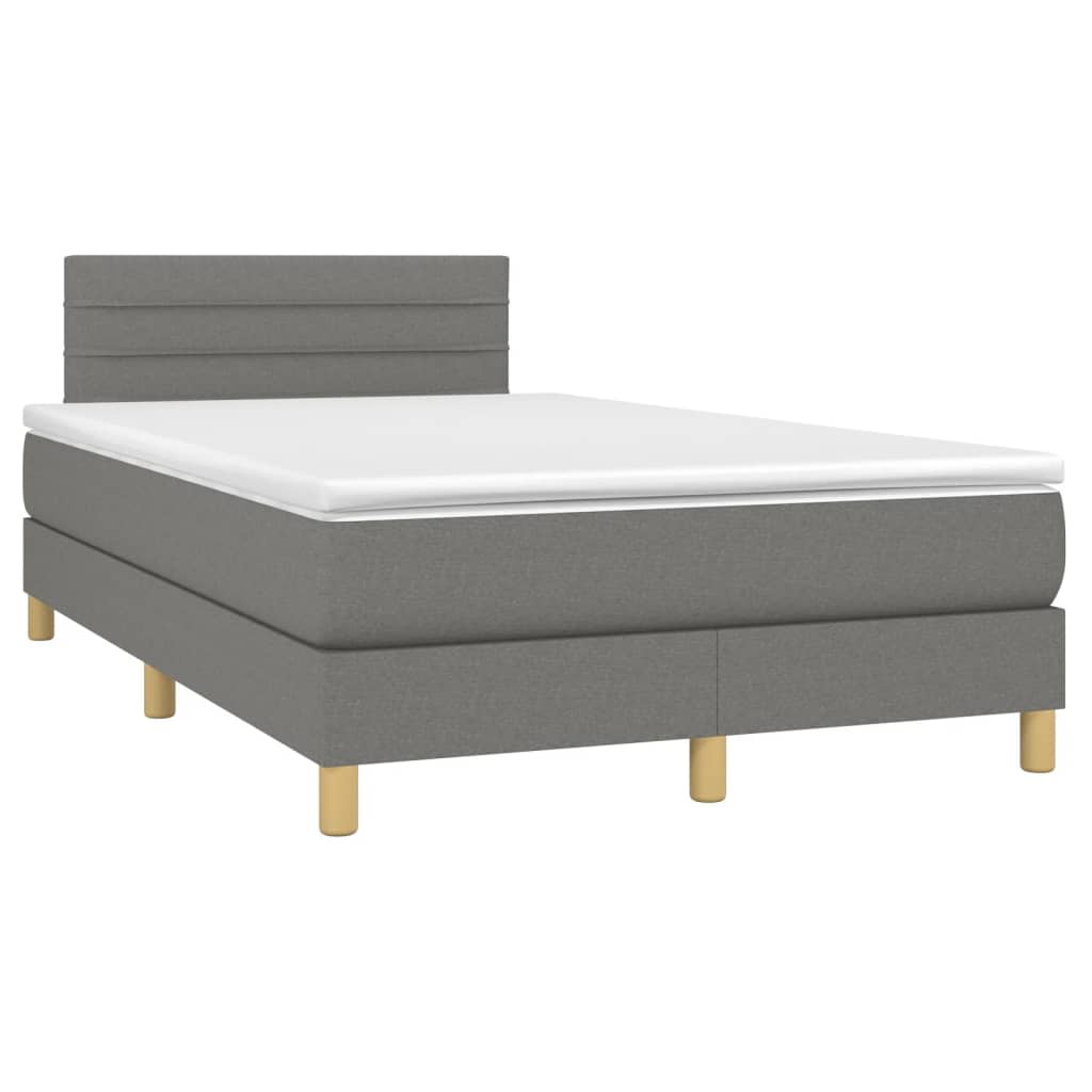 Boxspring met matras stof donkergrijs 120x200 cm is nu te koop bij PeponiXL, paradijselijk wonen!