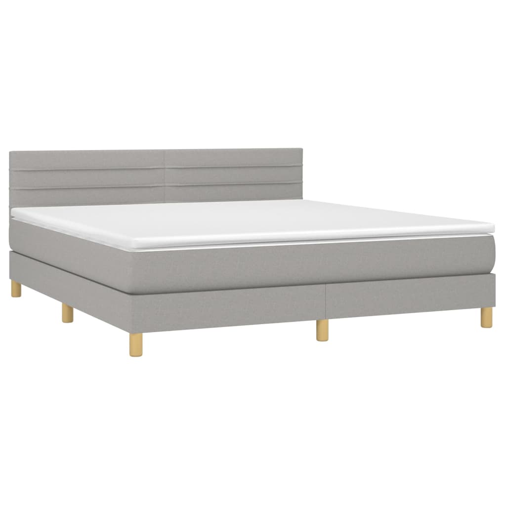 Boxspring met matras stof lichtgrijs 160x200 cm is nu te koop bij PeponiXL, paradijselijk wonen!