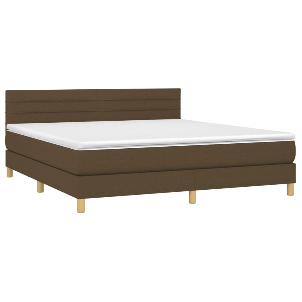Boxspring met matras stof donkerbruin 160x200 cm is nu te koop bij PeponiXL, paradijselijk wonen!