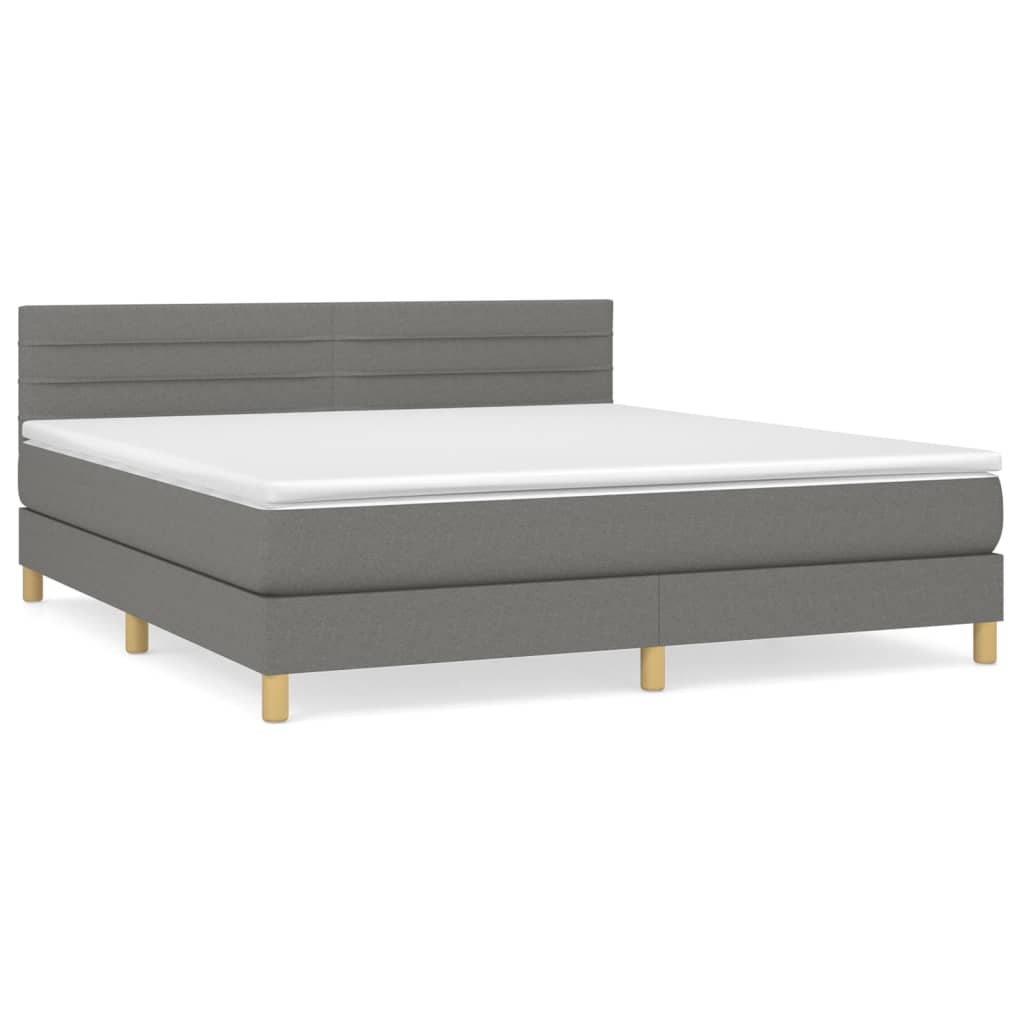 Boxspring met matras stof donkergrijs 180x200 cm is nu te koop bij PeponiXL, paradijselijk wonen!