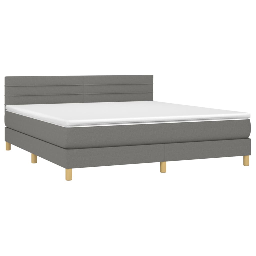 Boxspring met matras stof donkergrijs 180x200 cm is nu te koop bij PeponiXL, paradijselijk wonen!