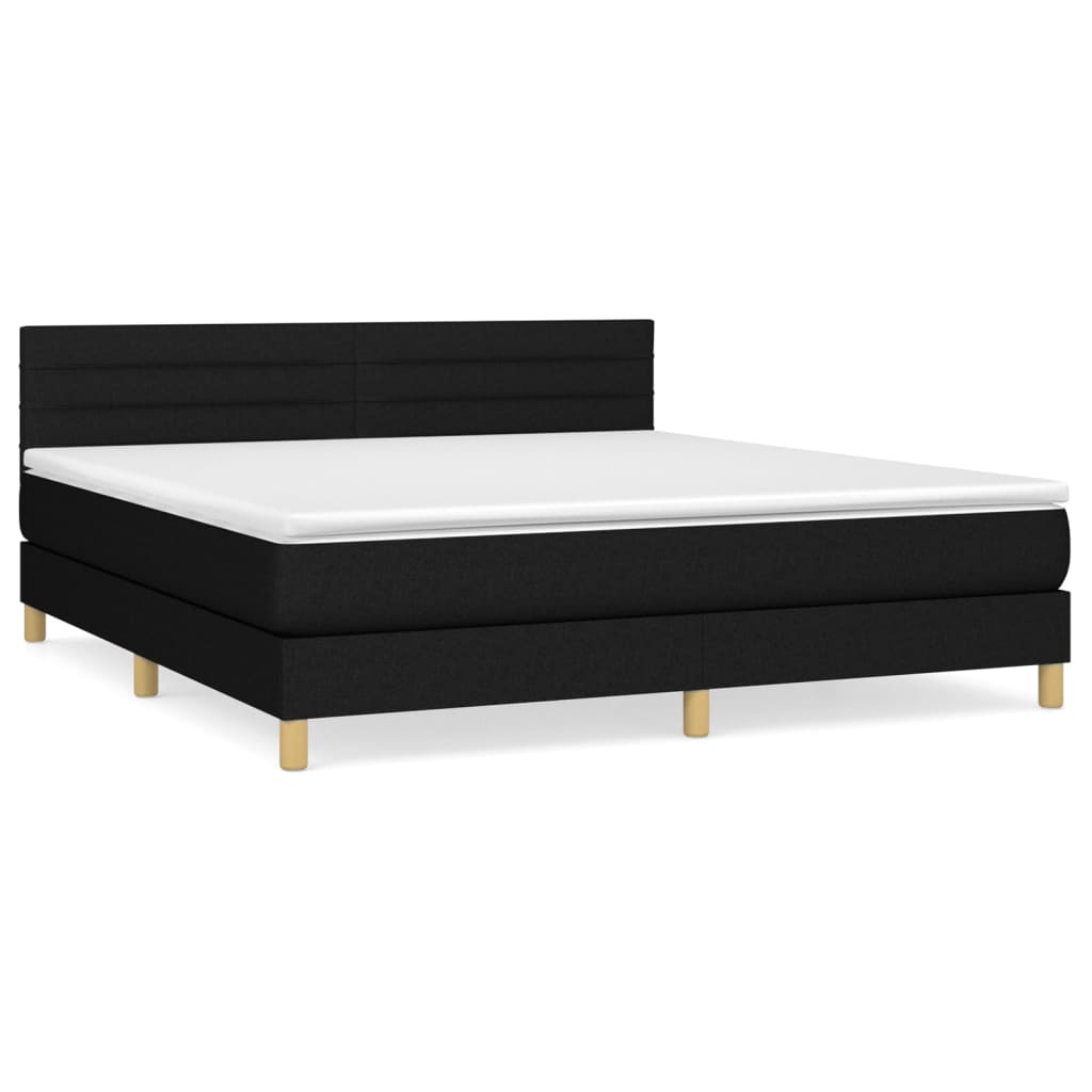 Boxspring met matras stof zwart 180x200 cm is nu te koop bij PeponiXL, paradijselijk wonen!