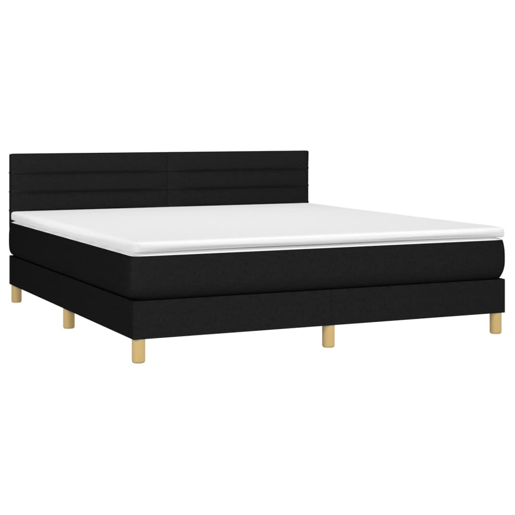 Boxspring met matras stof zwart 180x200 cm is nu te koop bij PeponiXL, paradijselijk wonen!