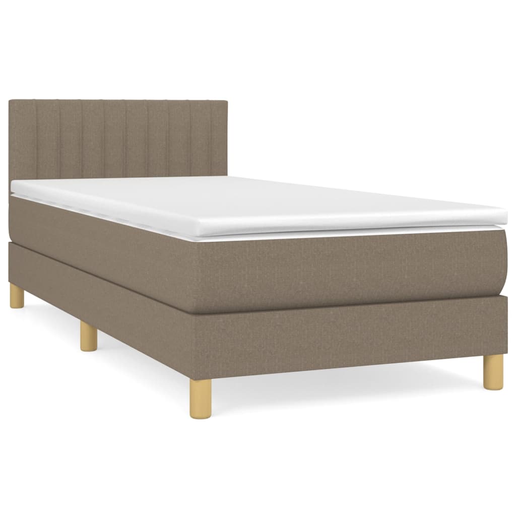 Boxspring met matras stof taupe 80x200 cm is nu te koop bij PeponiXL, paradijselijk wonen!