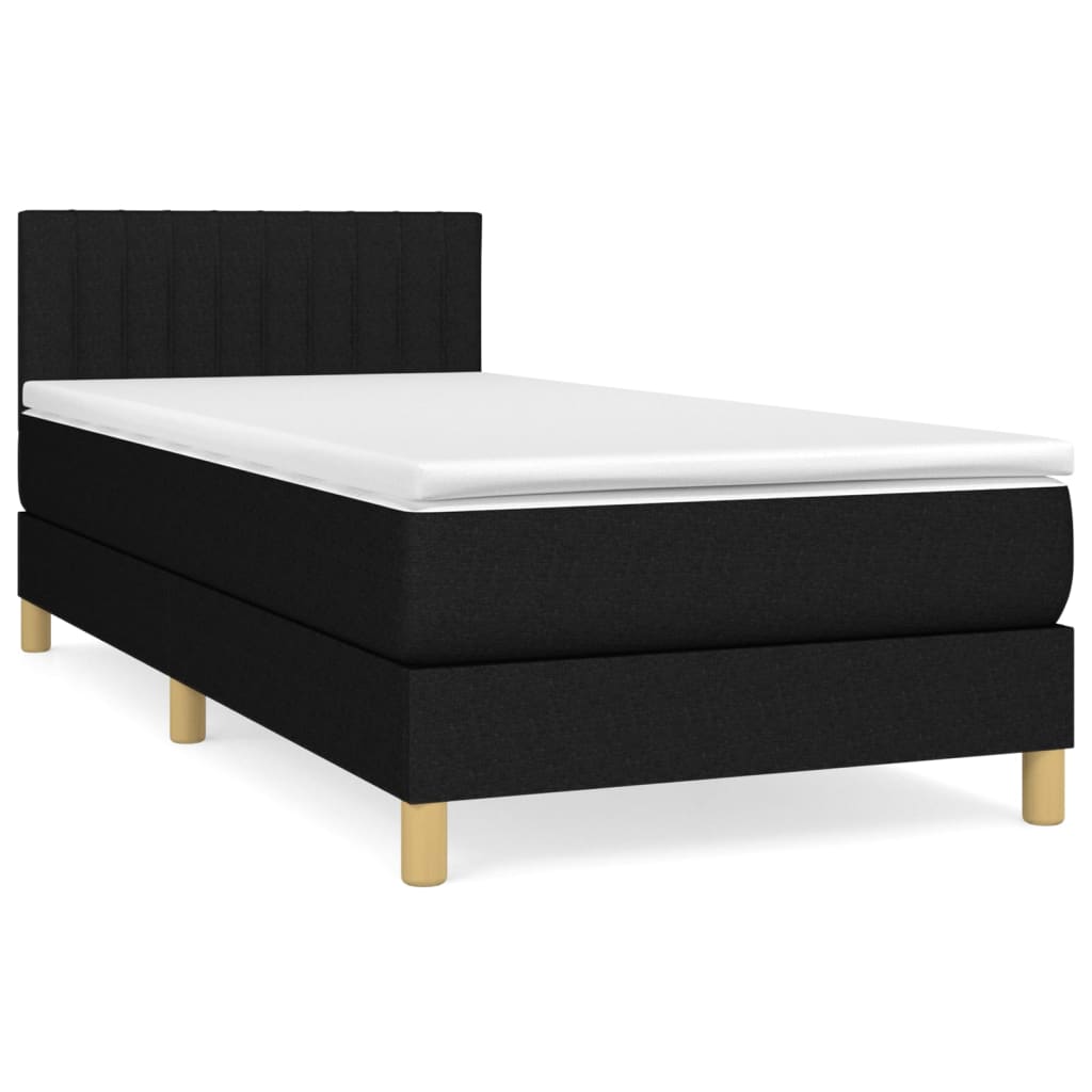 Boxspring met matras stof zwart 90x190 cm is nu te koop bij PeponiXL, paradijselijk wonen!