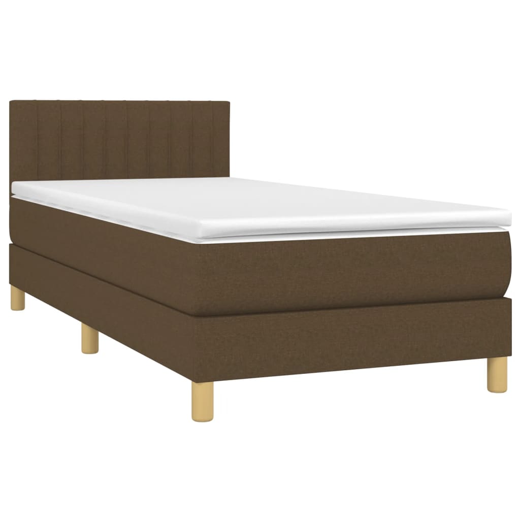 Boxspring met matras stof donkerbruin 100x200 cm is nu te koop bij PeponiXL, paradijselijk wonen!