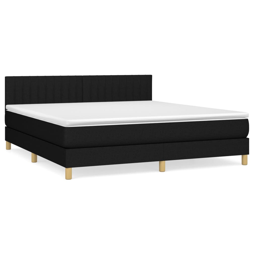 Boxspring met matras stof zwart 160x200 cm is nu te koop bij PeponiXL, paradijselijk wonen!