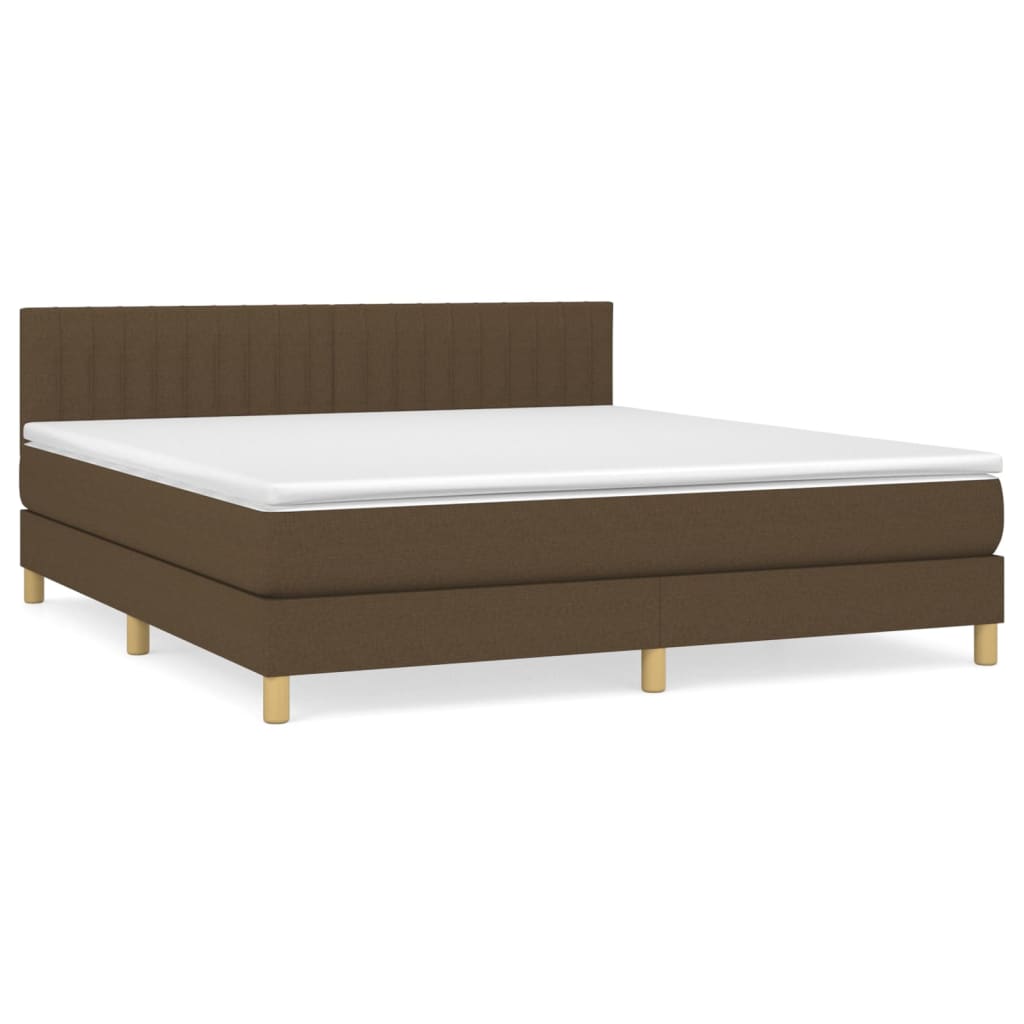 Boxspring met matras stof donkerbruin 160x200 cm is nu te koop bij PeponiXL, paradijselijk wonen!