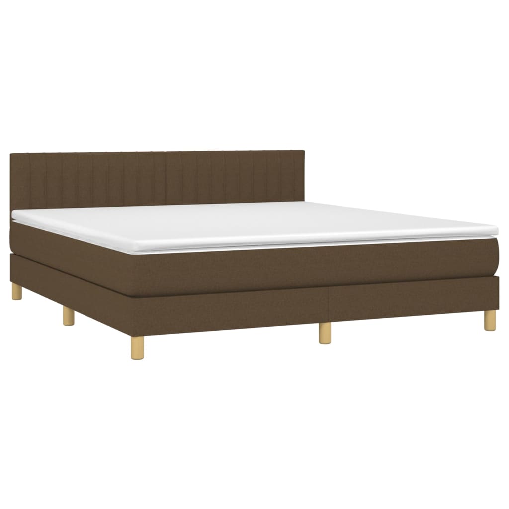Boxspring met matras stof donkerbruin 160x200 cm is nu te koop bij PeponiXL, paradijselijk wonen!