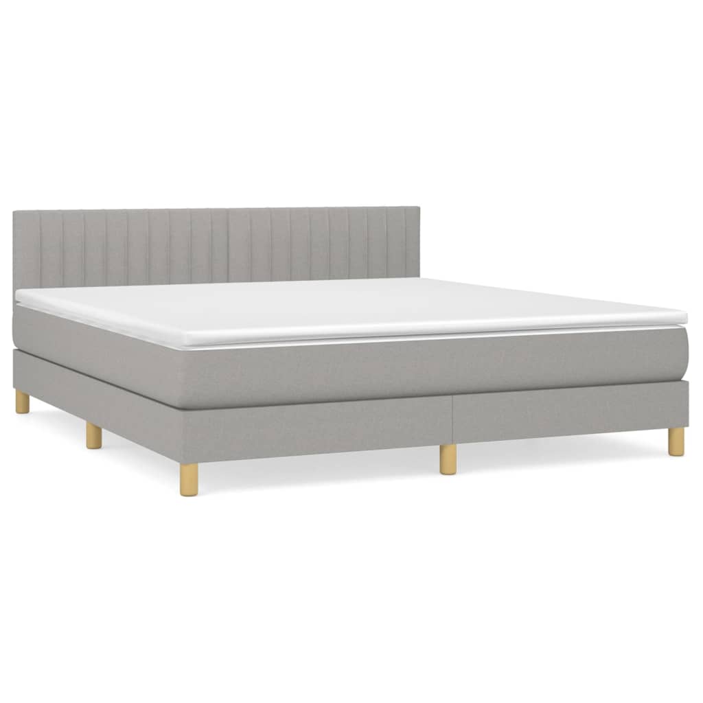 Boxspring met matras stof lichtgrijs 180x200 cm is nu te koop bij PeponiXL, paradijselijk wonen!