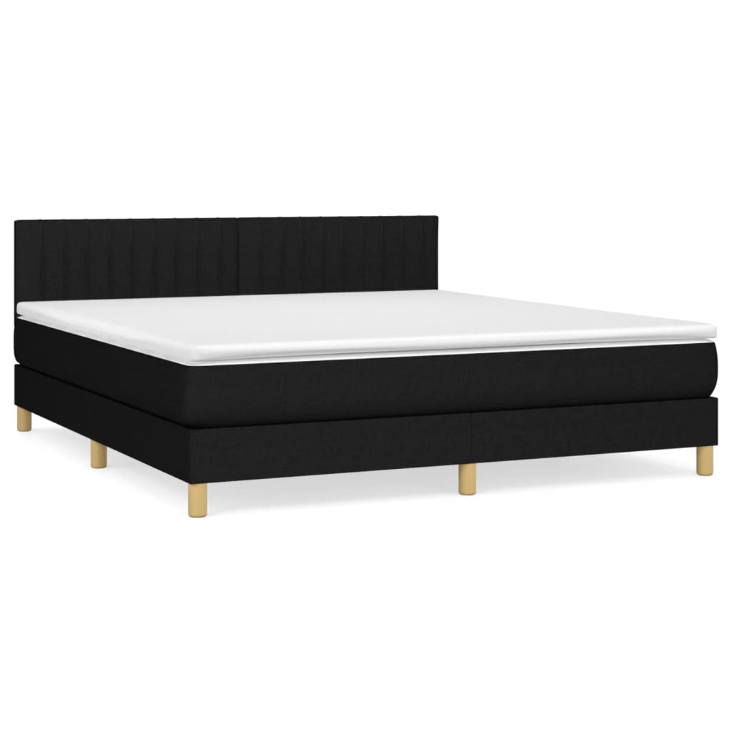 Boxspring met matras stof zwart 180x200 cm is nu te koop bij PeponiXL, paradijselijk wonen!