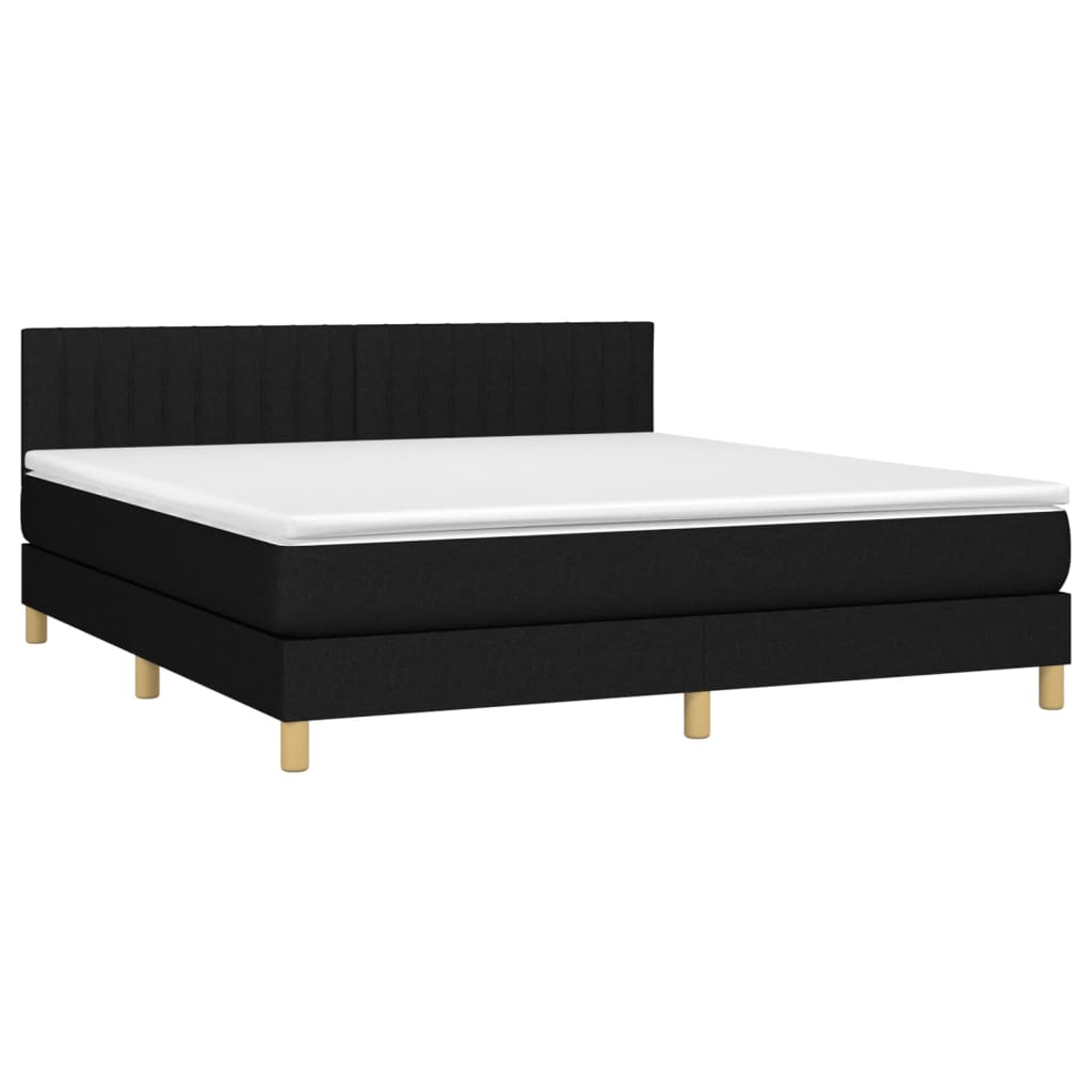 Boxspring met matras stof zwart 180x200 cm is nu te koop bij PeponiXL, paradijselijk wonen!