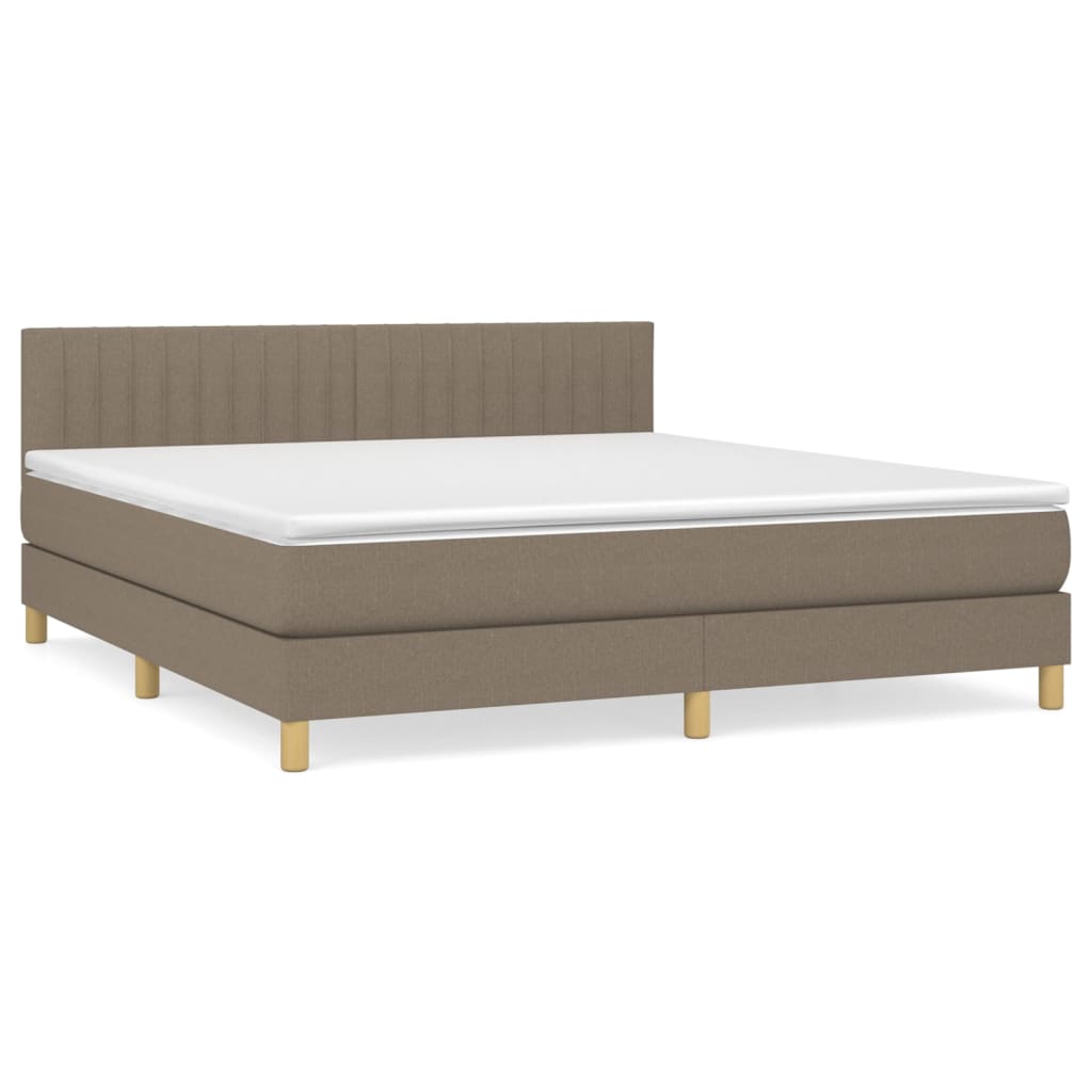 Boxspring met matras stof taupe 180x200 cm is nu te koop bij PeponiXL, paradijselijk wonen!