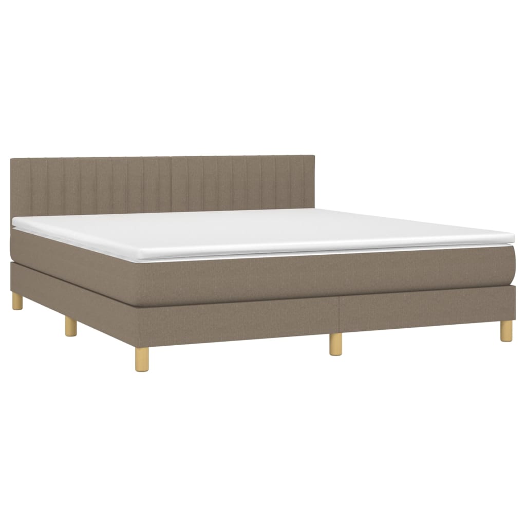 Boxspring met matras stof taupe 180x200 cm is nu te koop bij PeponiXL, paradijselijk wonen!