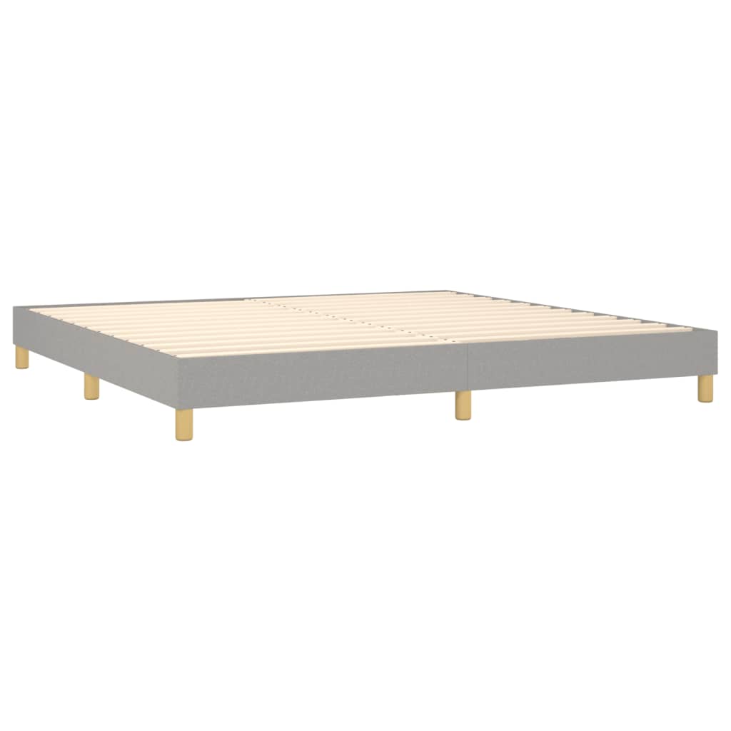 Boxspring met matras stof lichtgrijs 200x200 cm is nu te koop bij PeponiXL, paradijselijk wonen!
