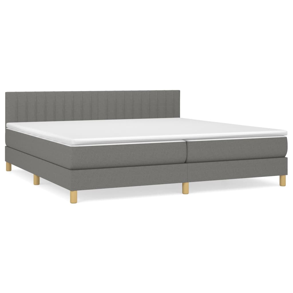 Boxspring met matras stof donkergrijs 200x200 cm is nu te koop bij PeponiXL, paradijselijk wonen!