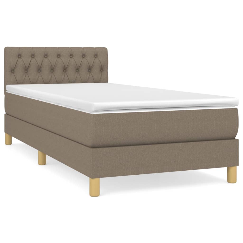 Boxspring met matras stof taupe 80x200 cm is nu te koop bij PeponiXL, paradijselijk wonen!