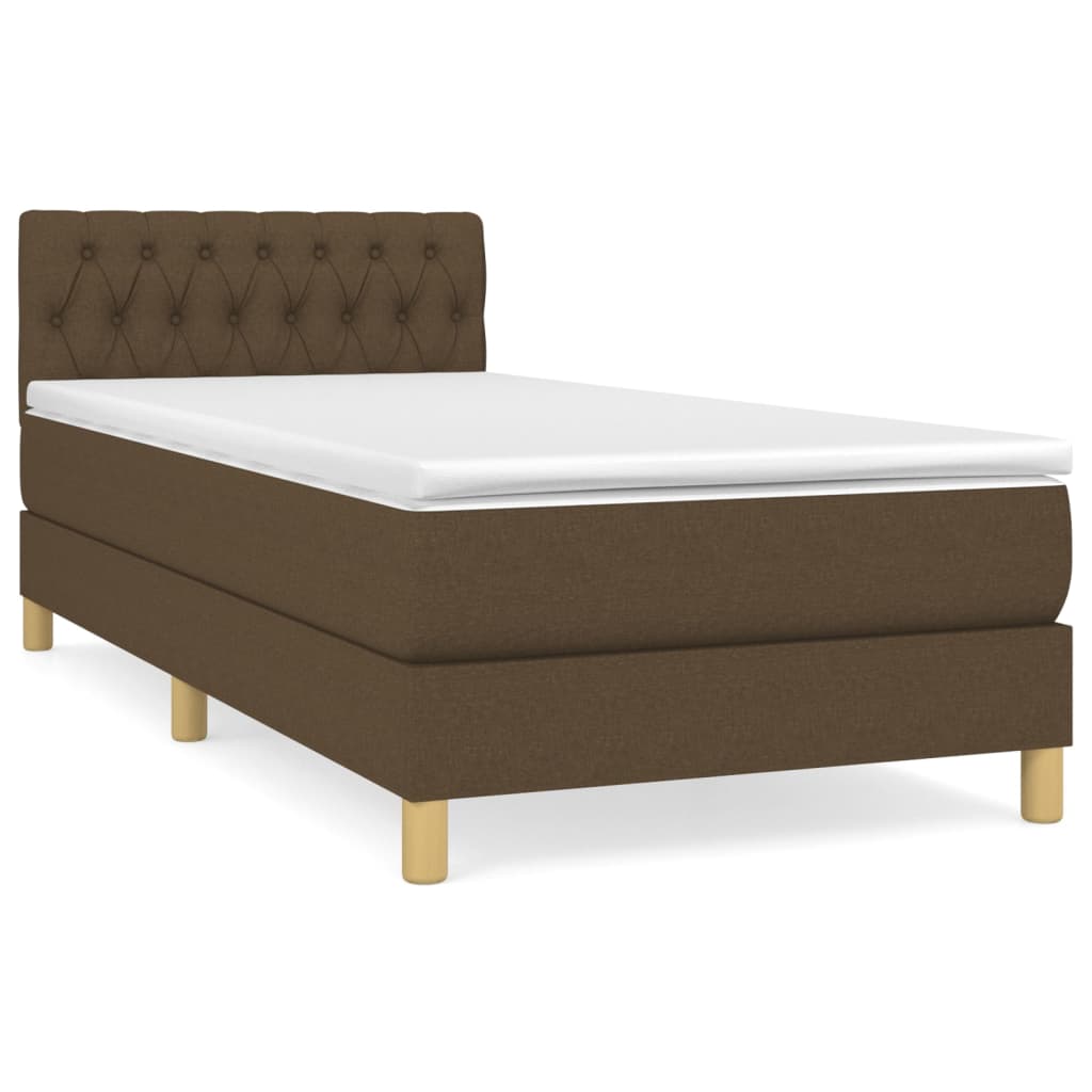 Boxspring met matras stof donkerbruin 100x200 cm is nu te koop bij PeponiXL, paradijselijk wonen!