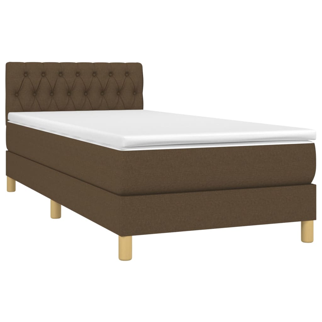 Boxspring met matras stof donkerbruin 100x200 cm is nu te koop bij PeponiXL, paradijselijk wonen!