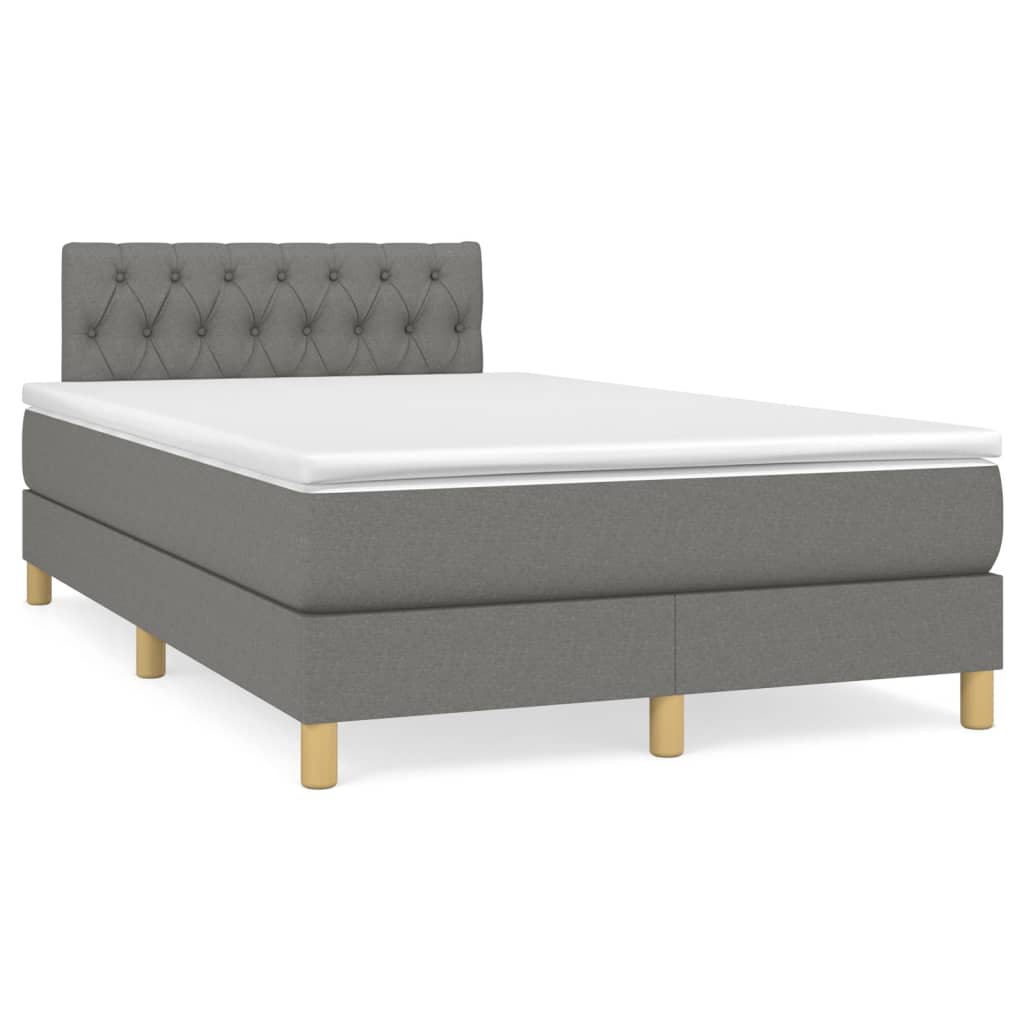 Boxspring met matras stof donkergrijs 120x200 cm is nu te koop bij PeponiXL, paradijselijk wonen!