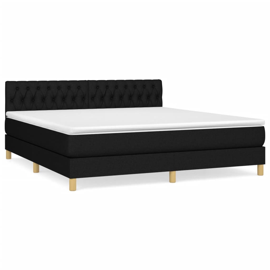 Boxspring met matras stof zwart 180x200 cm is nu te koop bij PeponiXL, paradijselijk wonen!