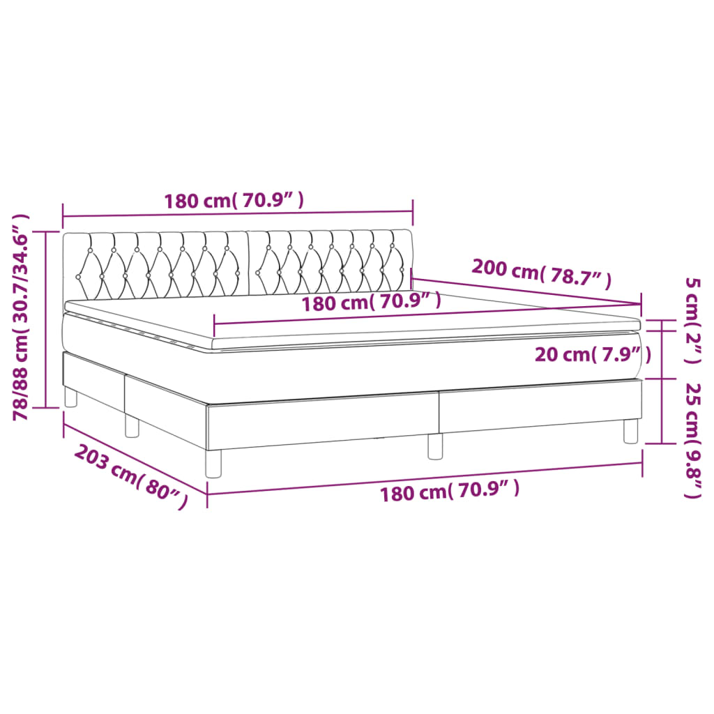 Boxspring met matras stof zwart 180x200 cm is nu te koop bij PeponiXL, paradijselijk wonen!