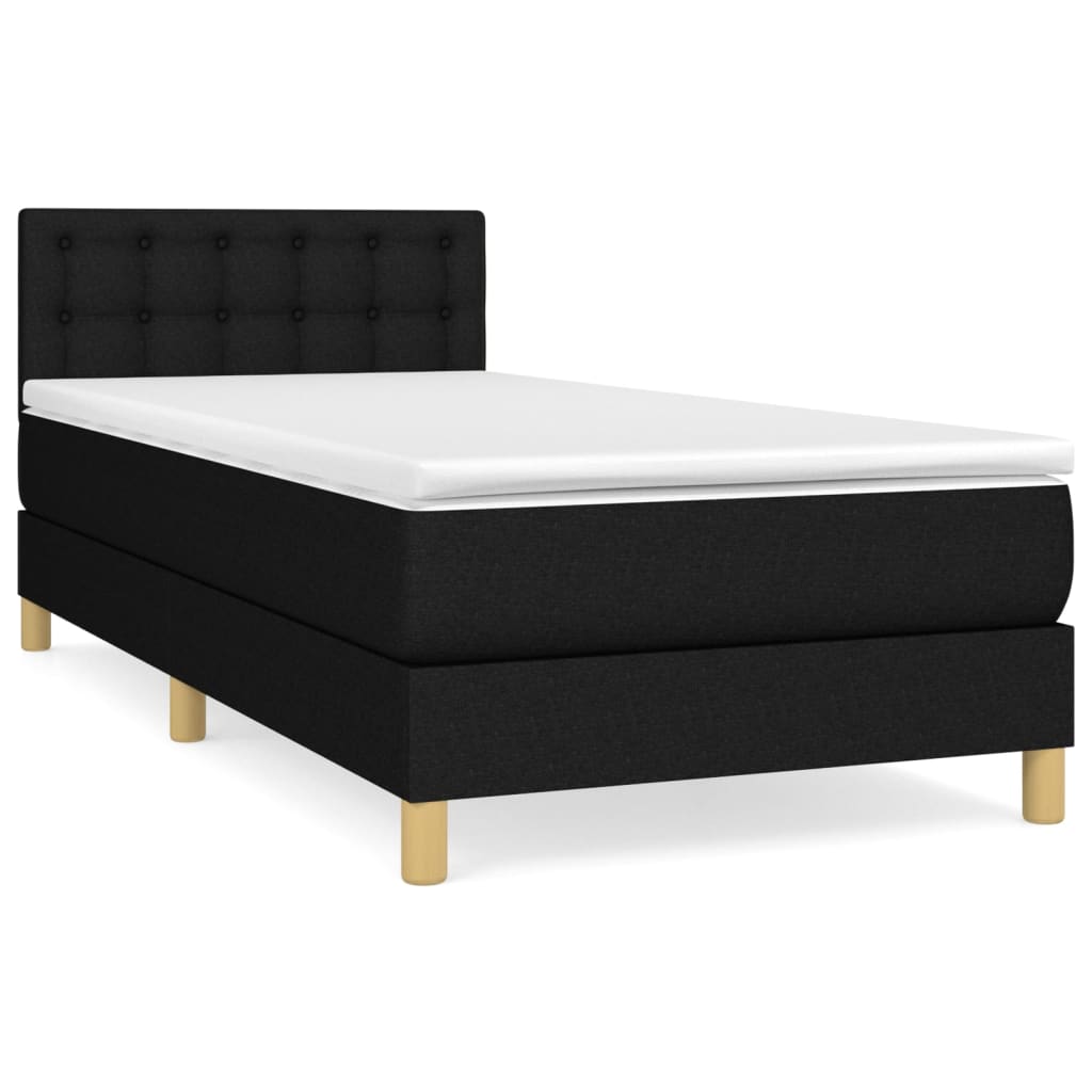 Boxspring met matras stof zwart 100x200 cm is nu te koop bij PeponiXL, paradijselijk wonen!
