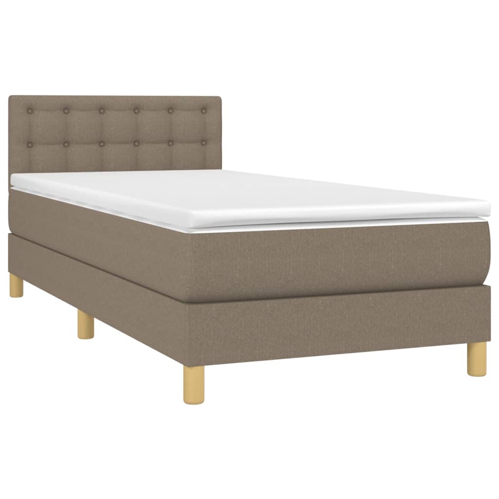 Boxspring met matras stof taupe 100x200 cm is nu te koop bij PeponiXL, paradijselijk wonen!